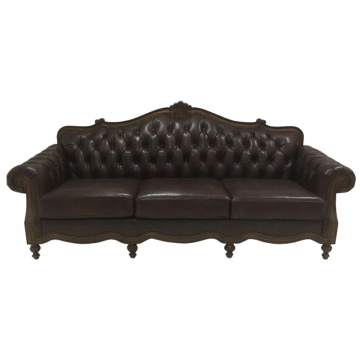American solid wood sofa for three people