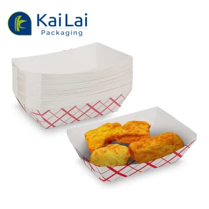 Biodegradable Kraft Paper Boat Tray for Snacks