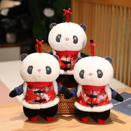 Traditional Chinese Style Tang Suit Panda Couples Plush Dolls Dropshipping