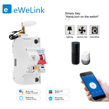 1P WiFi Smart Circuit Breaker overload short circuit protection with Alexa for Smart Home