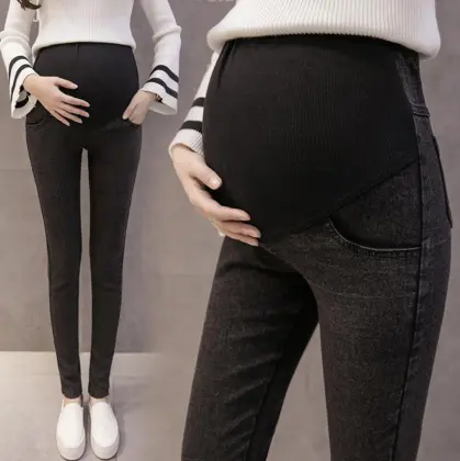 ODM OEM Maternity Jeans: Women's Skinny Ripped Maternity Pants