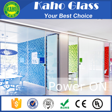 4+4mm 5+5mm 6+6mm tempered laminated self adhesive film smart glass for glass office partition wall