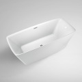 Black Free Standing Bath Tub 59 Inch Contemporary Square Soaking Standing Acrylic BathTub