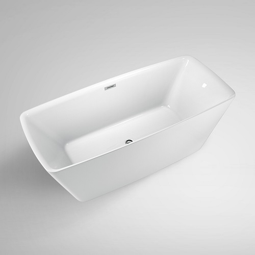 59 Inch Contemporary Square Soaking Standing Acrylic BathTub