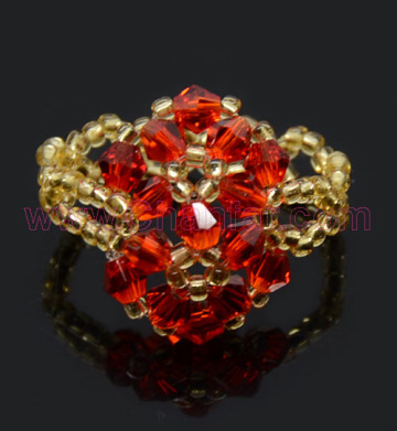 Fashion handmade weave crystal ring jewelry wholesale