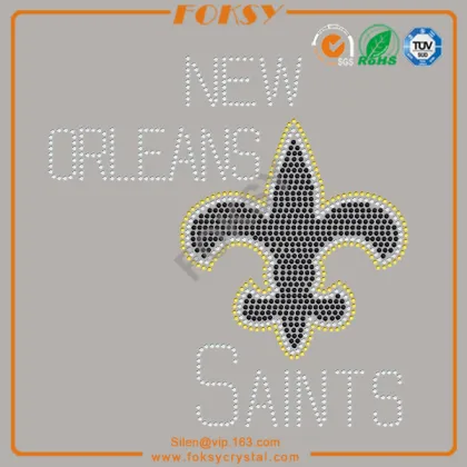 New Orleans saints rhinestone iron on patches