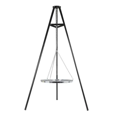 172Cm Adjustable Hanging Grill Portable Steel Bbq Tripod Hanging Charcoal Barbecue Grills With Chromed Grate