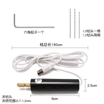 Popular 5pcs USB Electric Drill Kit with Resin Cabochons for Jewelry Making