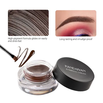 Vegan Waterproof Eyebrow Gel Cream Makeup with Brush - 12 Color Options for Cosplay