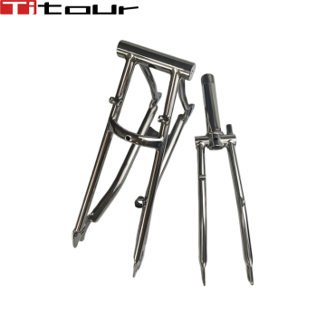 Pline Titanium Front &amp; Rear Triangle Fork untuk Brompton