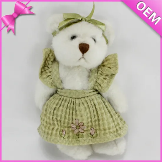 30cm Standing Wearing Nice Dress White Plush Wholesale Stuffed Toy Rabbit Plush Toys