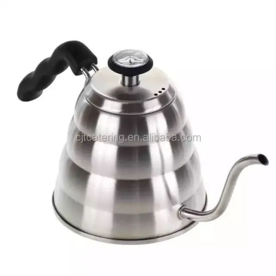 Premium Stovetop Gooseneck Kettle with Thermometer for Pour Over Coffee and Tea