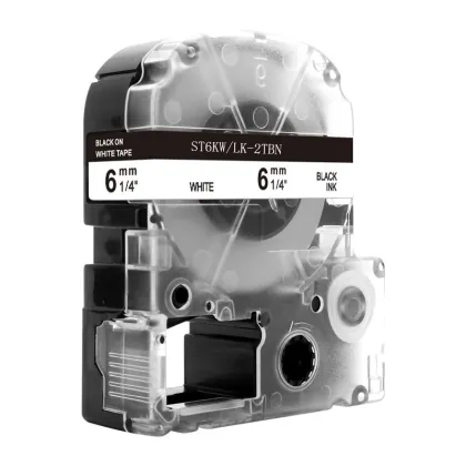 KINGJIM Edson Labelworks Compatible Tape for LW-300, LW-400 Labelling Maker - ST6KW LK-2TBN