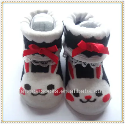 The lace cartoon design baby socks with bow