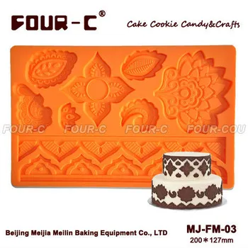 Global silicone fondant mould,impression gum paste mould