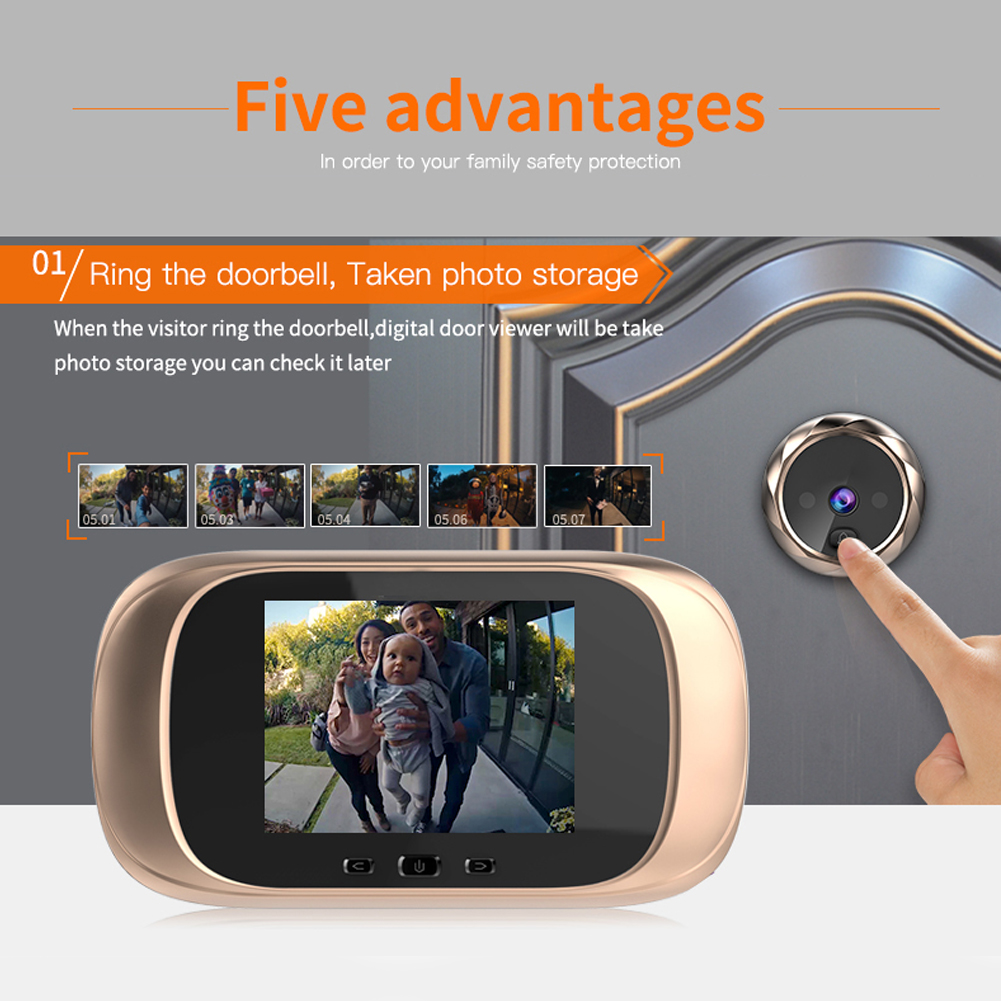 2.8 inch TFT LCD Screen Digital Doorbell Smart Electronic Peephole Night Vision Door Video Camera Viewer Outdoor Door Bell