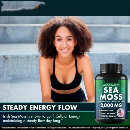 OEM Private Label Sea Moss Capsules with Black Seed Oil Ashwagandha for Immune Support
