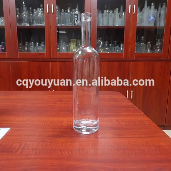 Empty high transparent vodka bottle cylindrical glass bottle 750ml