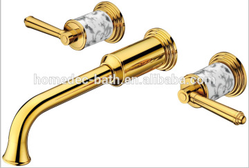 top quality Faucet,dual- handle gold plated, basin Faucet Wall in faucet