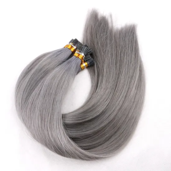 Xuchang Harmony Wholesale 20" Dark Grew I Tip Hair Extensions 100 Cuticle Remy Virgin Russian Hair Straight Hair Keratin