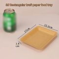 250ml Kraft Paper Rectangular Food Tray