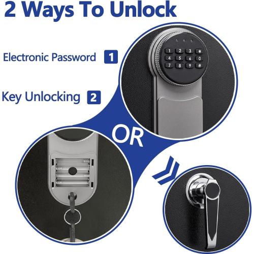 Digital Gun Safe With Shelf and Pistol Pouch