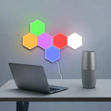 Touch Sensor Magnetic Hexagonal LED Wall Lamp for Bedroom Decor