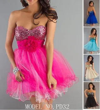 Sexy Magnificent Strapless Party Dress, Short Prom Gown (PD32)