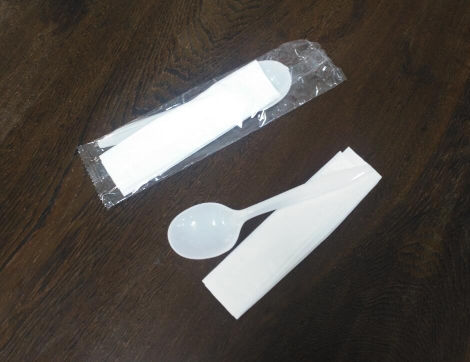 Napkin and plastic Spoon Set