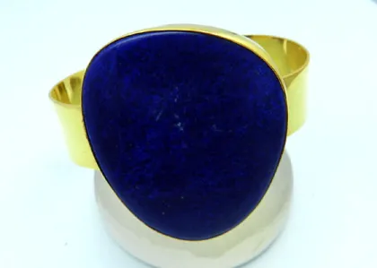 925 Sterling Gold Plated Natural Lapis Lazuli Brass bracelet