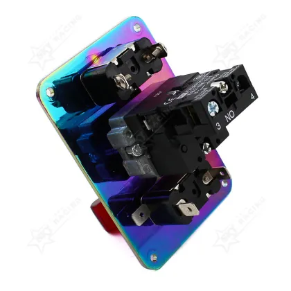 Universal Racing Ignition Switch and LED Toggle Buttons - Neo Chrome