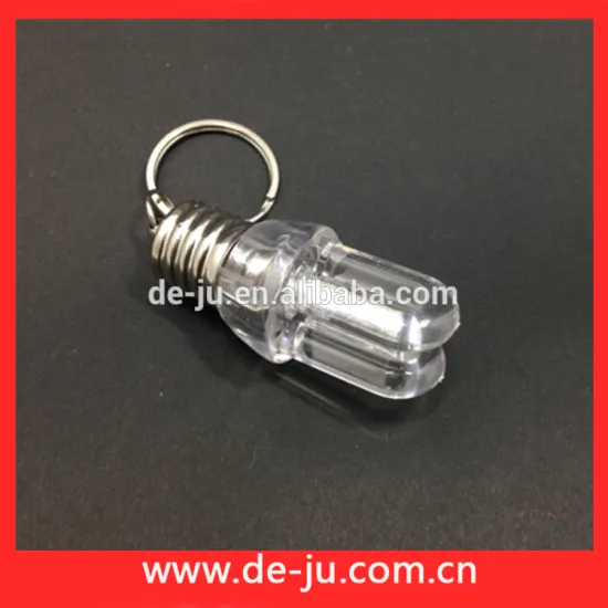 Two Light Bulb Tube LED Transparent Plastic Keychains