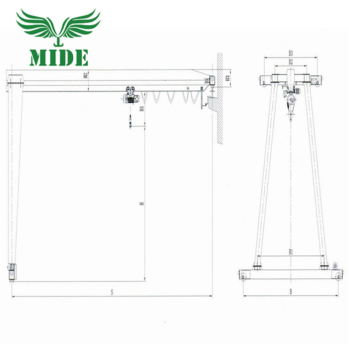 semi gantry crane sketch