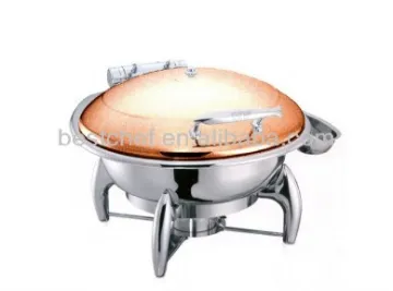 Round deluxe chafing dish with Royal golden lid