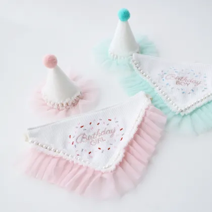 Dog Birthday Bandana Scarf - Adjustable Triangle Collar Scarf for Pets