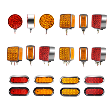 24V Tail LED Lights - Truck Stop Rear Lamp (Yellow, Red, White)