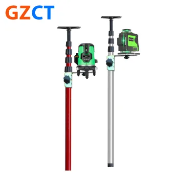 Laser Telescoping Pole with Laser Level Bracket and Adapters for Ceiling Leveling