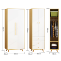 Hot sale European 2 door wardrobe with solid wood legs