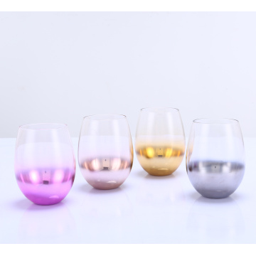 Electroplate Effect stemless wine drinking glass