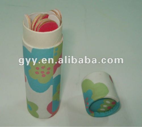 Small round tall paper box with customized design