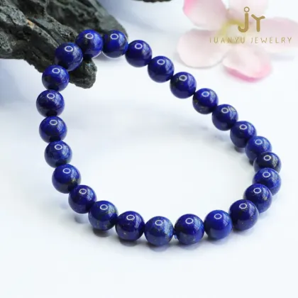Minimalist Lapis Lazuli Healing Crystal Bracelets with Round Beads