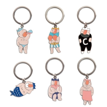 Creative king pattern plastic key chain