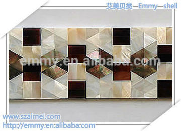interior mother of pearl mosaic shell wall tile/waist line