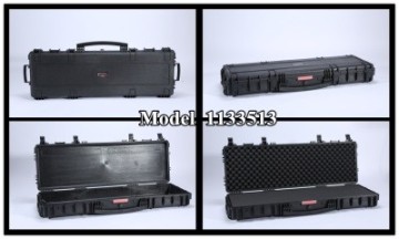 Black long hunting rifle gun case military taser gun box for full auto glock 17 ak 47