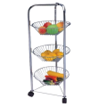 carrello triangolare con cesti di frutta