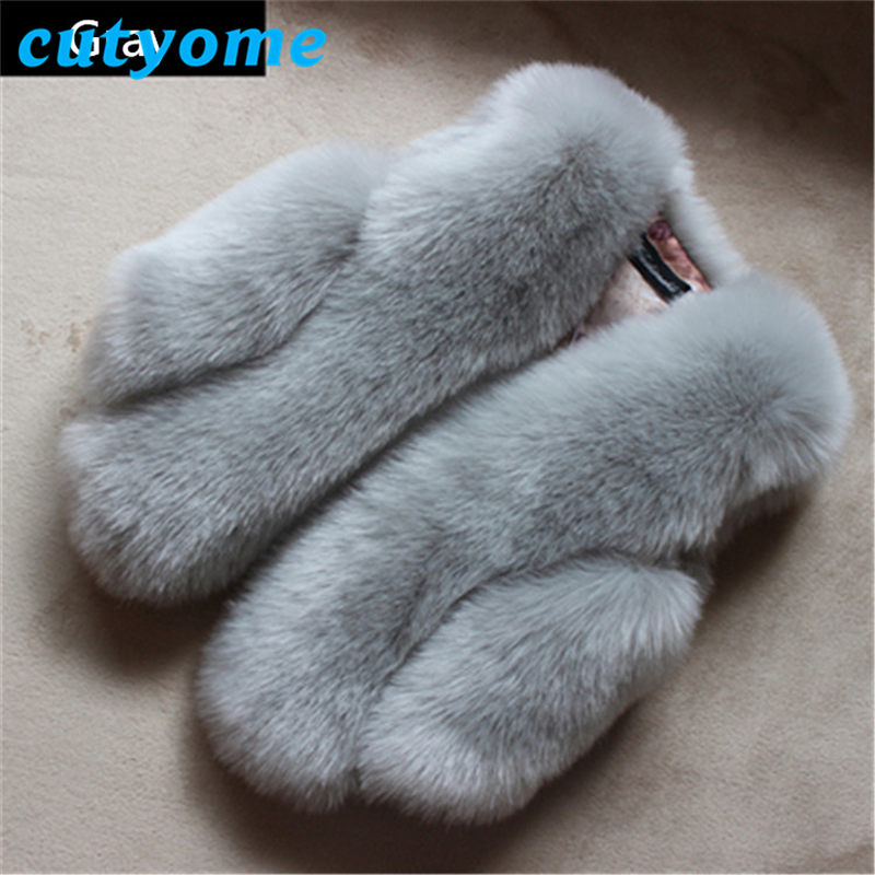 Cutyome Baby Girls Rabbit Fur Vest Jacket Fashion Children Black Sleeveless Faux Fur Bolero Coat 2017 Winter Kids Warm Waistcoat