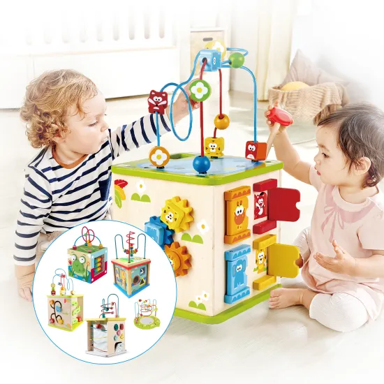 Rainbow Sensory Cube: A Montessori-Inspired Educational Wood Toy for Baby Development