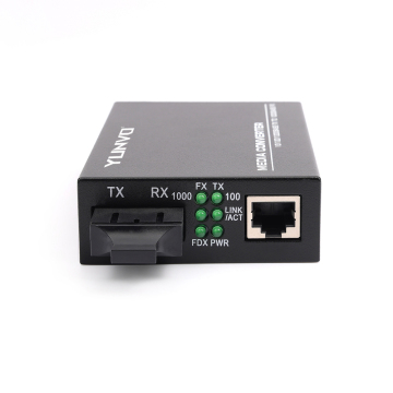 Yunvo 10/100/1000Base-Tx to 1000Base-Fx SC SM Converter - 20km 1310nm Dual Fiber