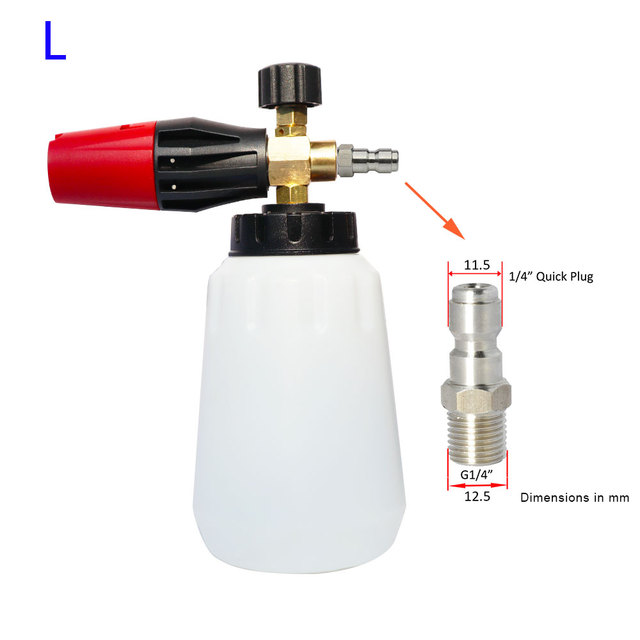 Autowaschschaumflasche Hochdruck Schneeschaum Lanze Seifeflasche mit 1/4 Schnellfreisetzungsanschluss Auto Reinigungswerkzeuge