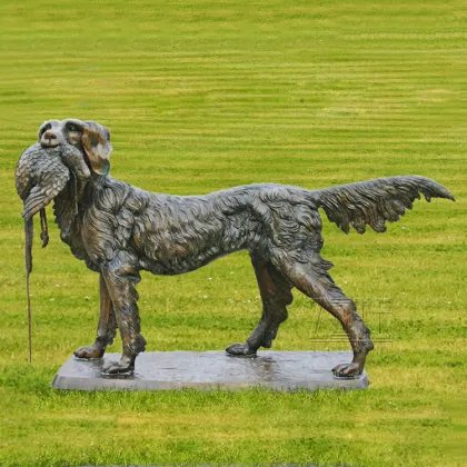 Foundry garden modern casting bronze hound sculpture dogs statues